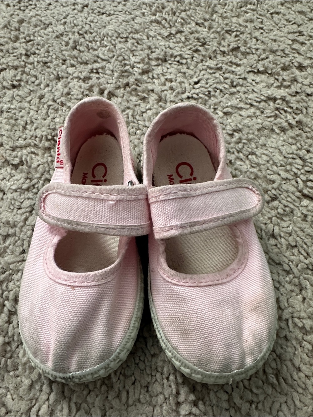 Cienta Light Pink Canvas Mary Jane Shoes for new walker (size 19)
